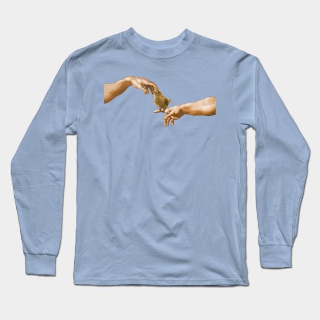 scritching a conure Long Sleeve T-Shirt by FandomizedRose